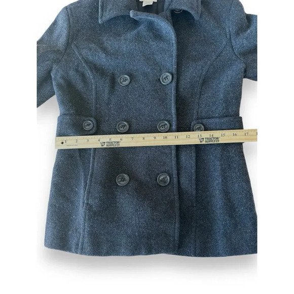 St. Johns Bay Size S Wool Cashmere Mid Length Pea Coat Double Breasted Winter - Picture 7 of 11